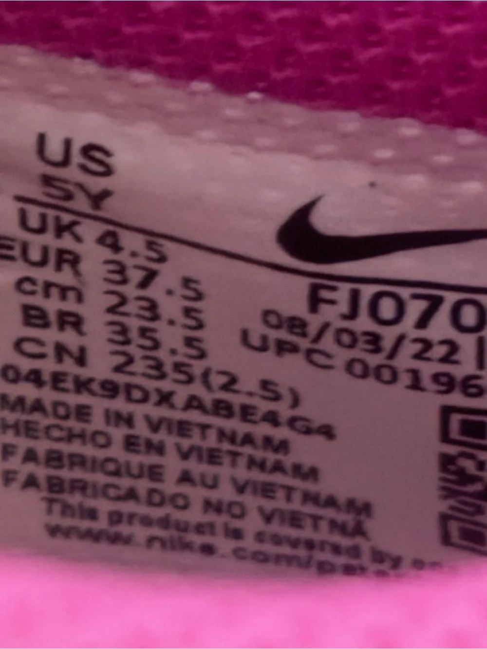 Nike Dunk Low GS White & Fuchsia Pink